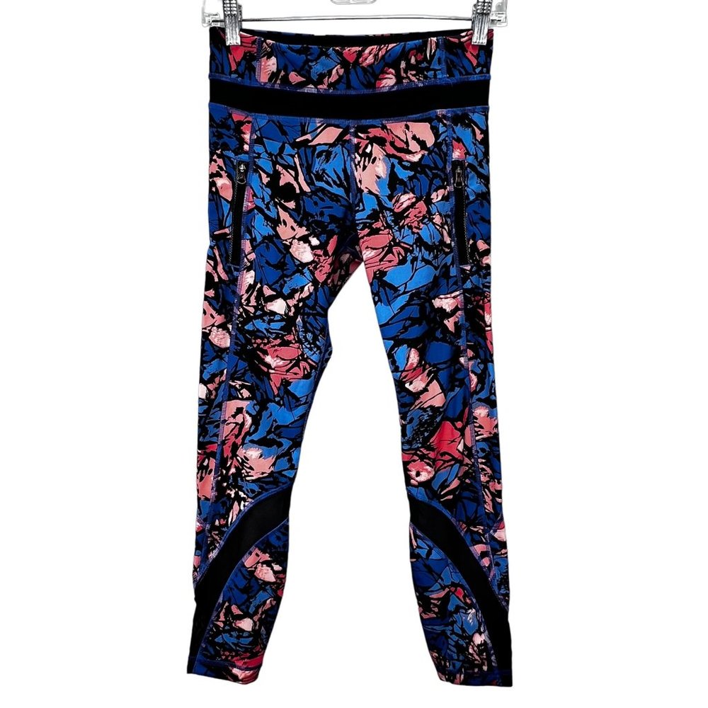 Lululemon Pace Rival Mid Rise Crop 4 Luxtreme Legging Paint Storm Harbor Blue